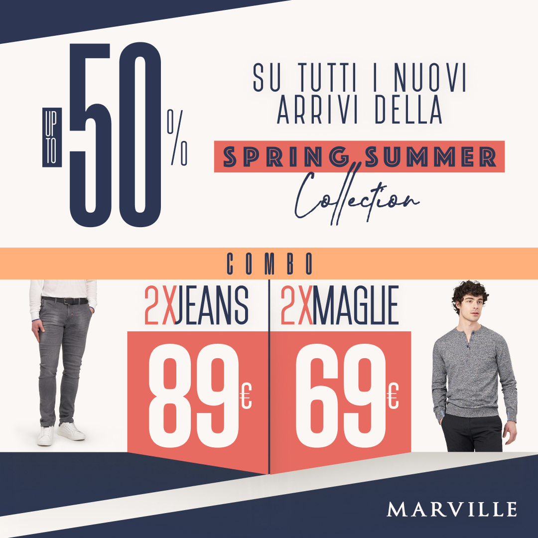 “Corri da Marville ed acquista la combo 2 maglie a 69€ o 2 jeans a 89€! – promo terminata
